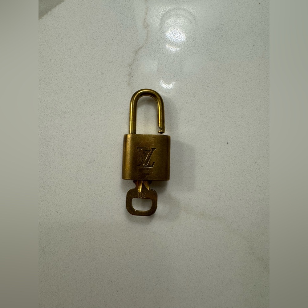 Authentic Louis Vuitton Vintage Brass Padlock with Matching Key (#301)